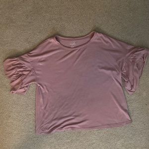 Francesca’s Alya Flutter Sleeve Shirt, Size Medium